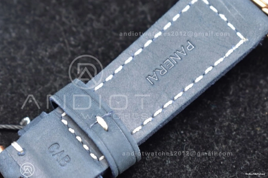 974 Blue Strap Bronzo P.900 Best Breathable Calfskin on PAM1074 VSF W Dial Blue Clone Edition 1:1 0112